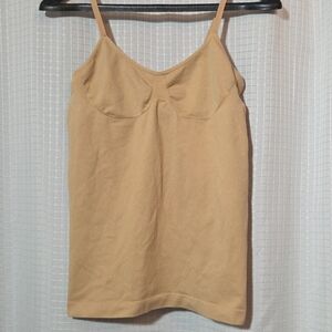 Lands End Stretchy Spaghetti Strap Camisole Beige Size Large